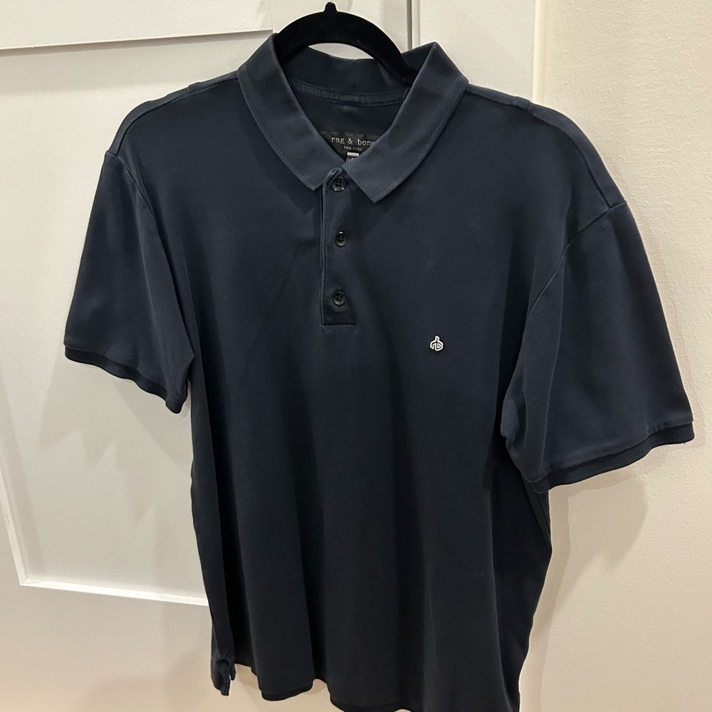 rag & bone Black Polo Shirt